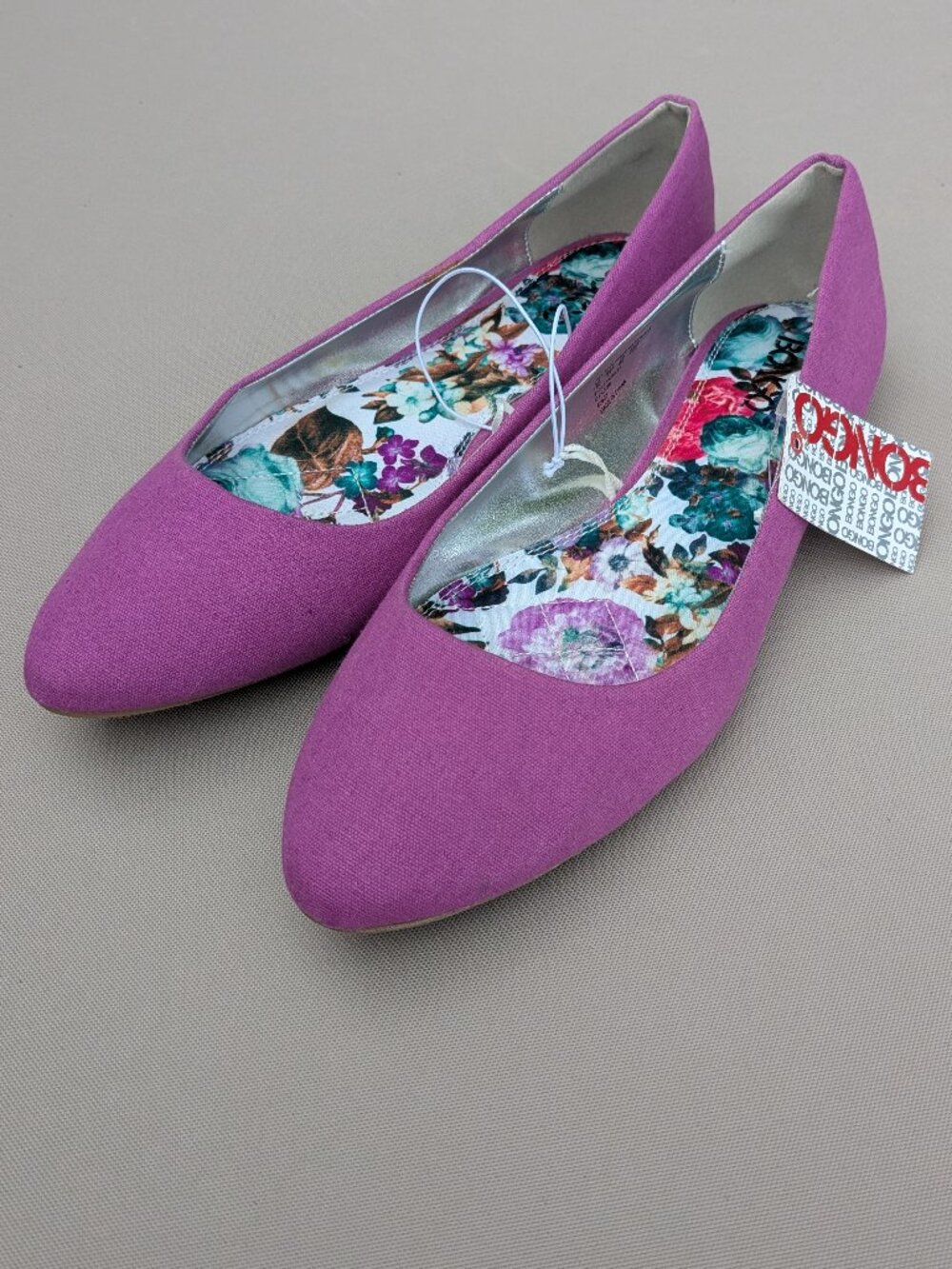 NEW Orchid-Purple Canvas Ballet Flats